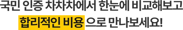 국민 인증 차차차에서 한눈에 비교